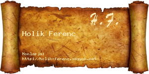 Holik Ferenc névjegykártya